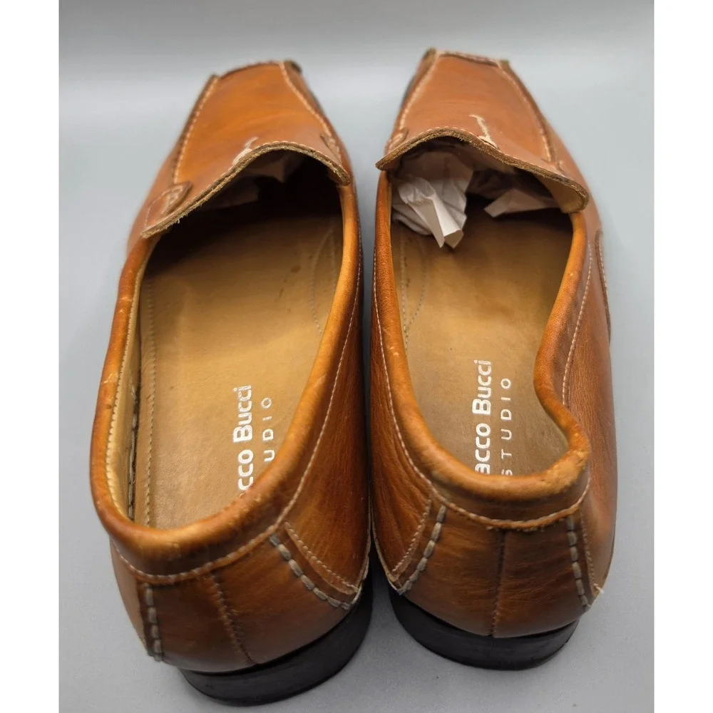 Bacco Bucci Studio Men's 11M Brown Leather Loafers Vero Cuoio Slip On Dress...